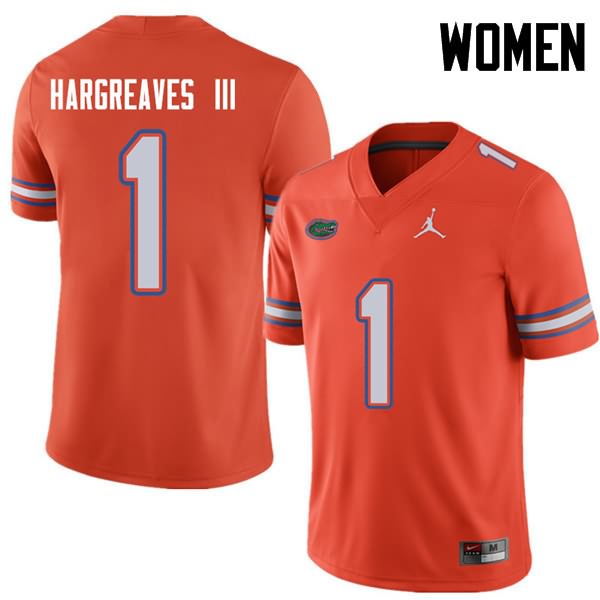 NCAA Florida Gators Vernon Hargreaves III Women's #1 Jordan Brand Orange Stitched Authentic College Football Jersey YPH1464SW